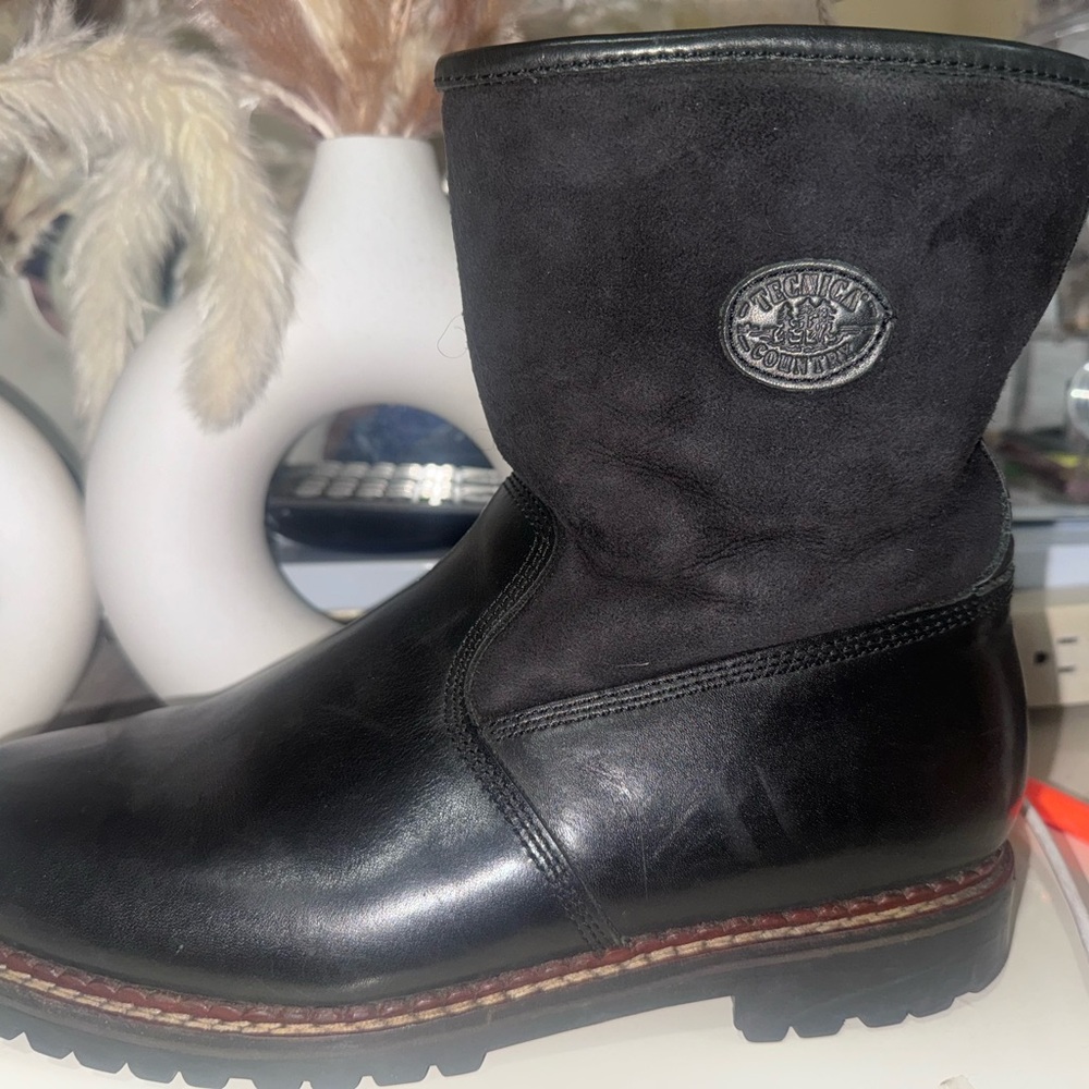 Tecnica Black Leather and Suede Men's Boots